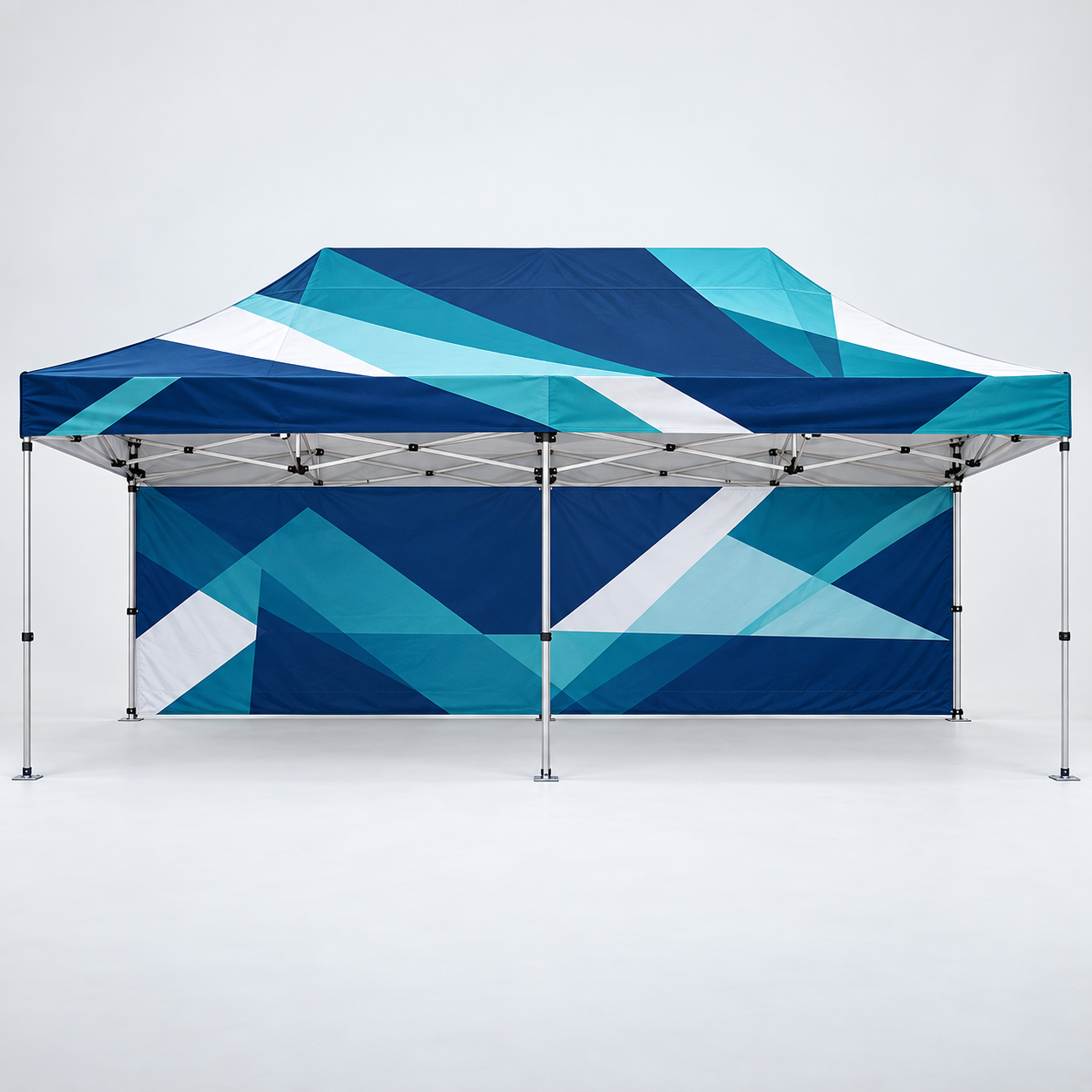 Custom 10' � 20' Premium Canopy Kit with Full Back Wall � Silver Frame