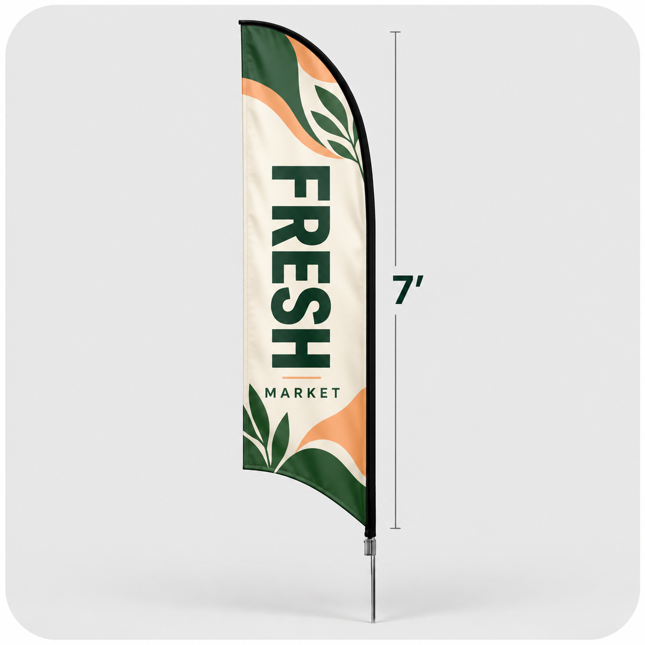 Premium 7' Custom Concave Feather Flag