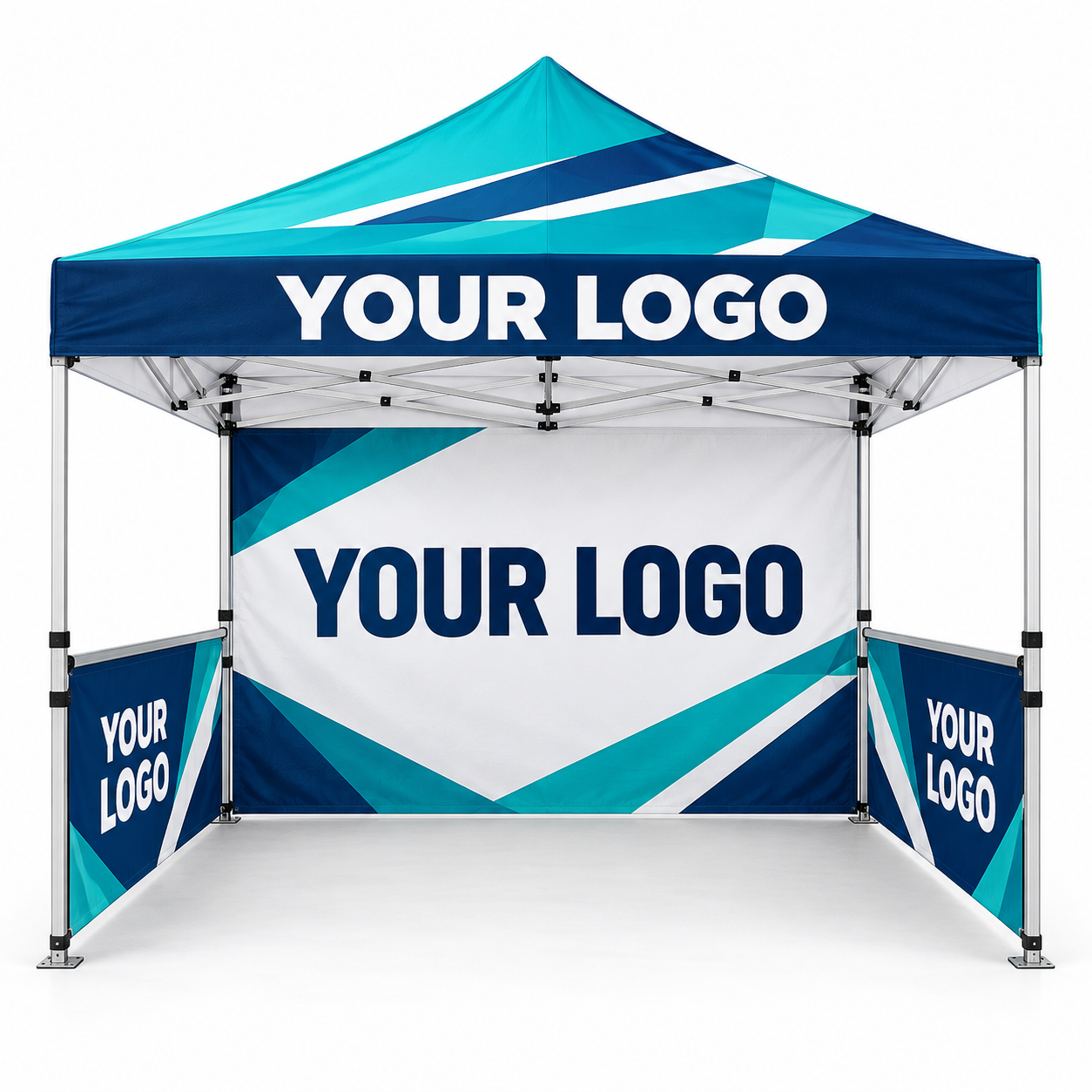 10' � 10' Premium Aluminum Canopy Kit with Back Wall & 2 Half Side Walls