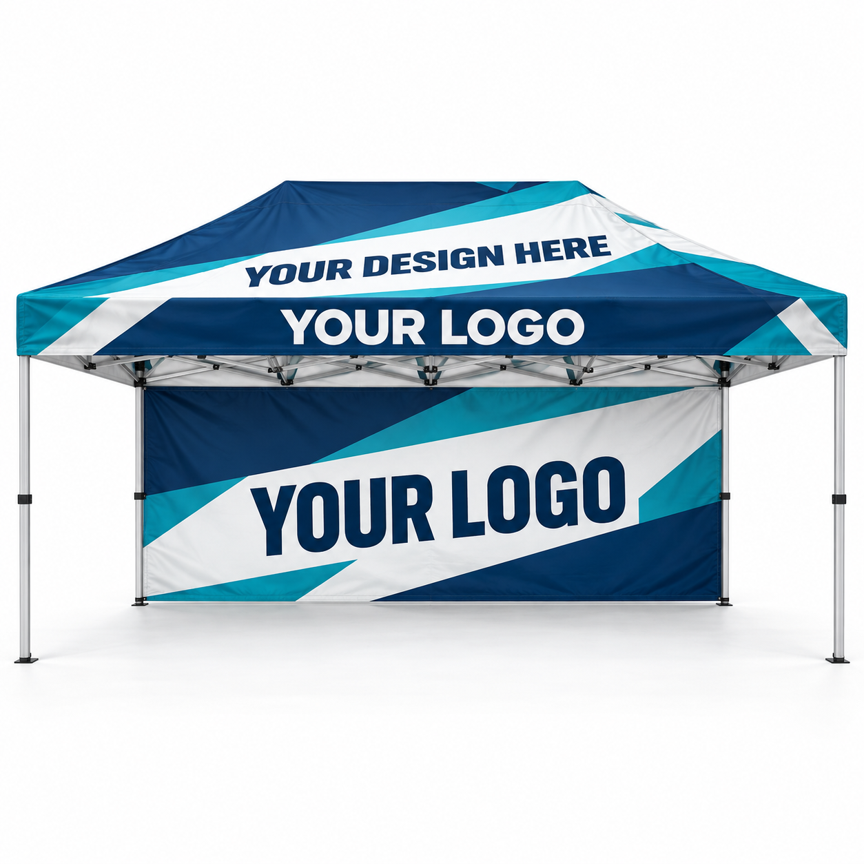 Custom 10' � 15' Premium Canopy Kit with Full Back Wall � Silver Frame