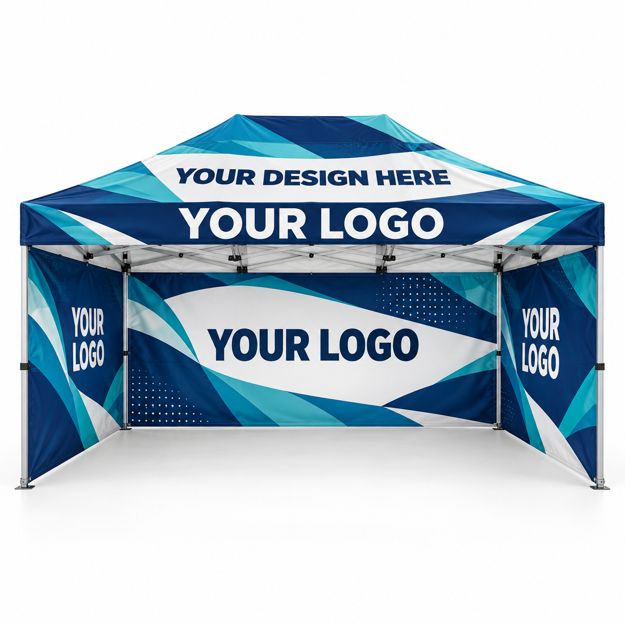 Custom 10' � 15' Premium Canopy Kit with Three Full Walls � Silver Frame